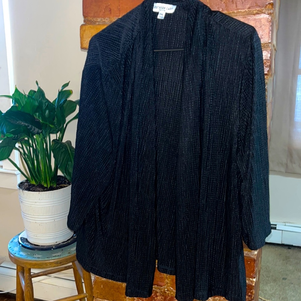 🌷Black Silk-Like Textured Cardigan 🌷